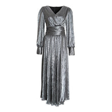 Load image into Gallery viewer, V Neck Lantern Sleeve High Waist Side Split